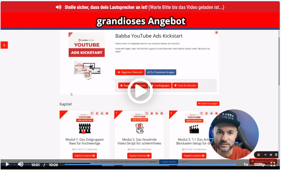 YouTube Ads Kickstart Erfahrungen von Babba Media
