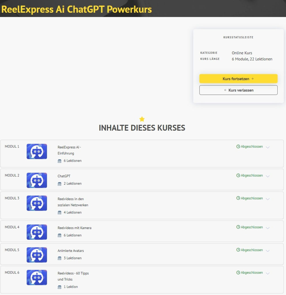 ReelExpress Ai ChatGPT Powerkurs Kaufen